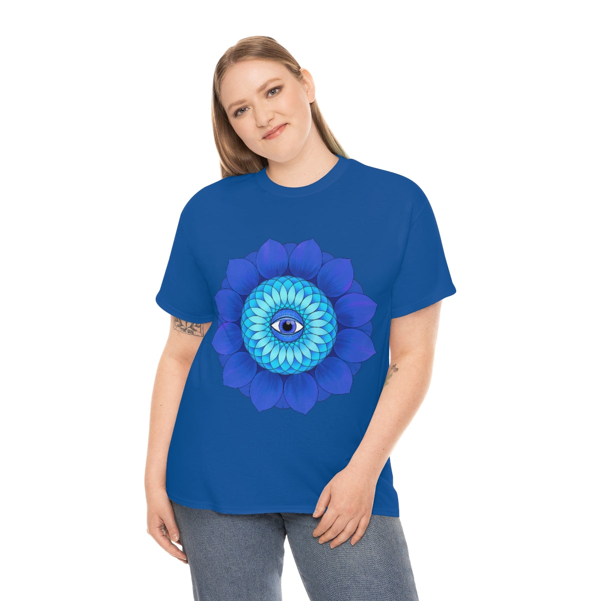 Mystic Blue Flower Cotton Shirt