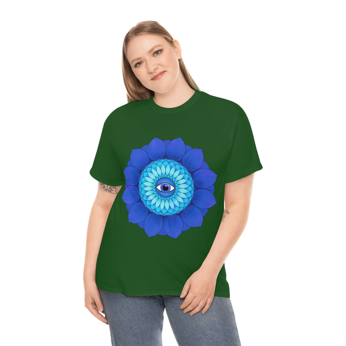 Mystic Blue Flower Cotton Shirt