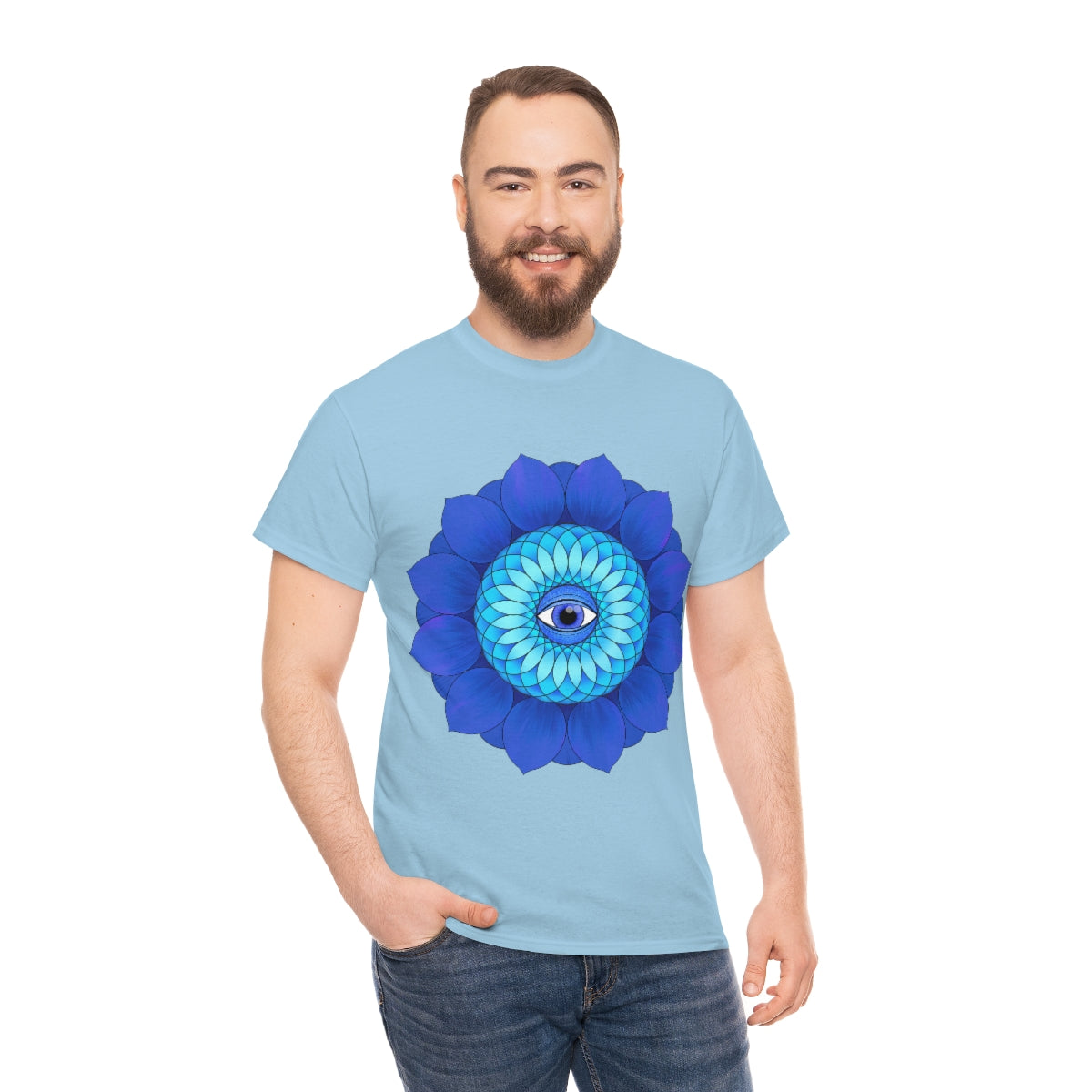 Mystic Blue Flower Cotton Shirt