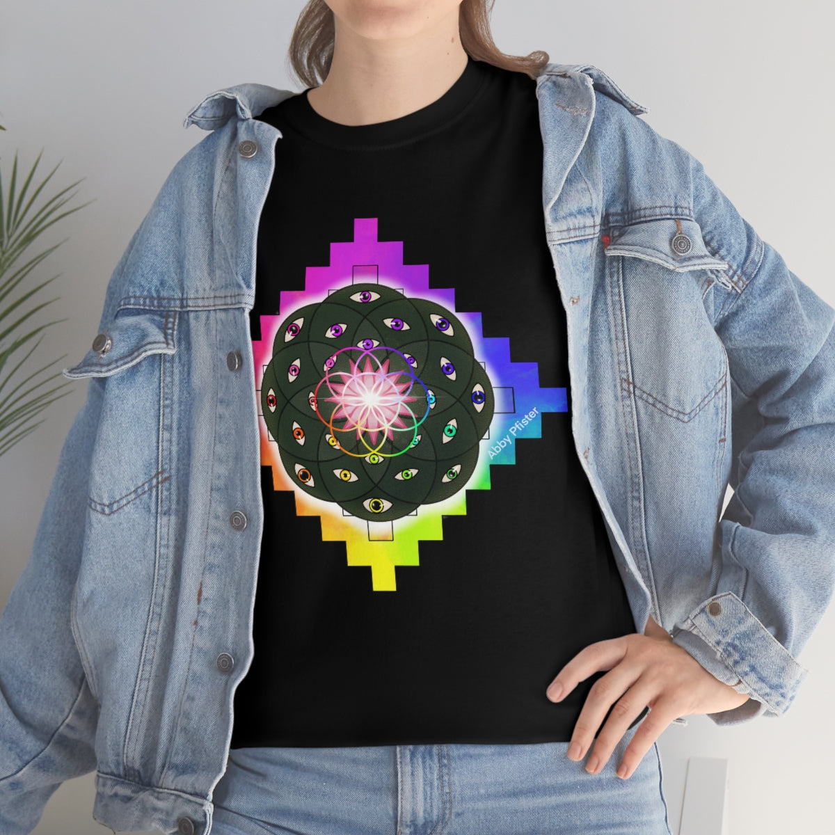 Geometric Cactus Heavy Cotton Tee