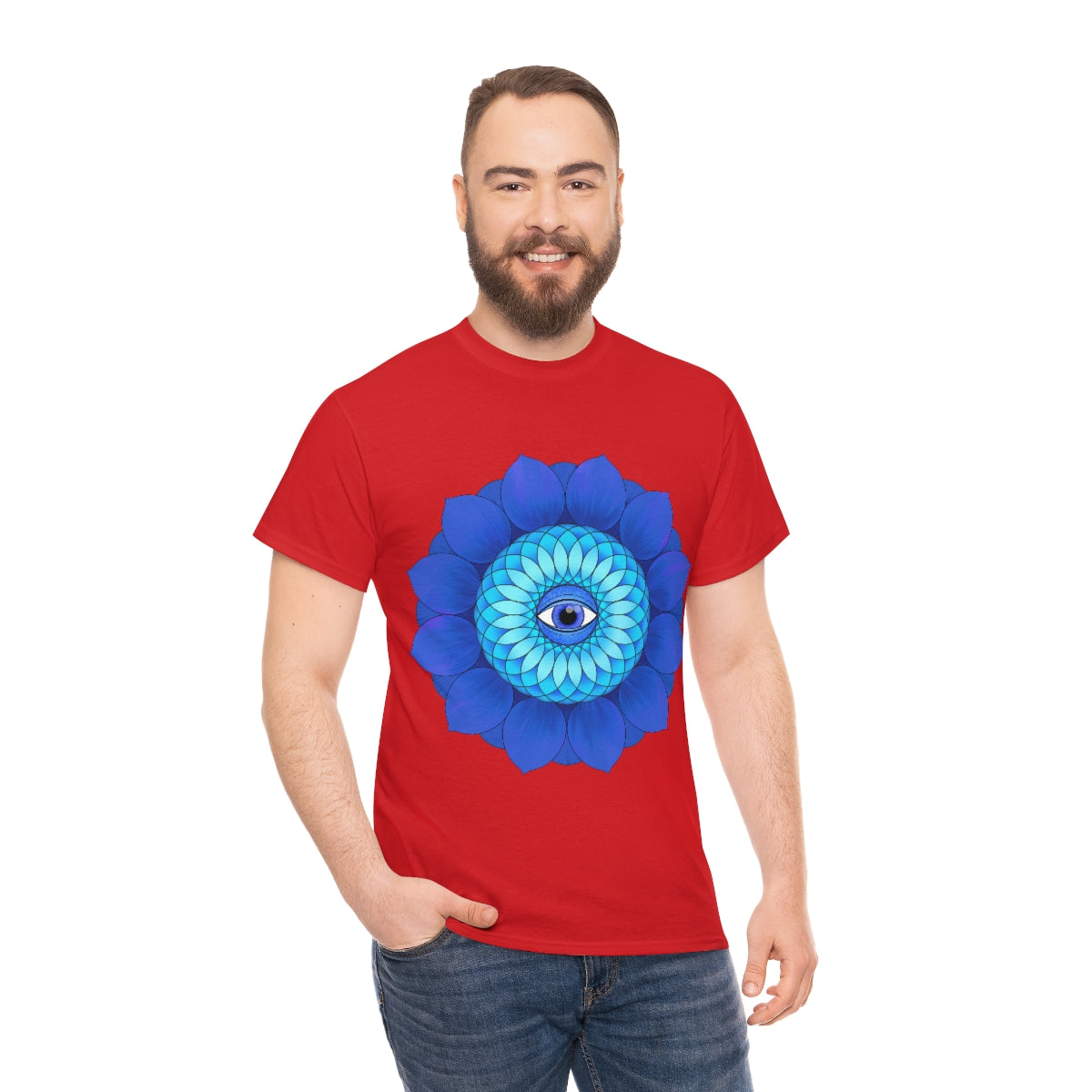 Mystic Blue Flower Cotton Shirt