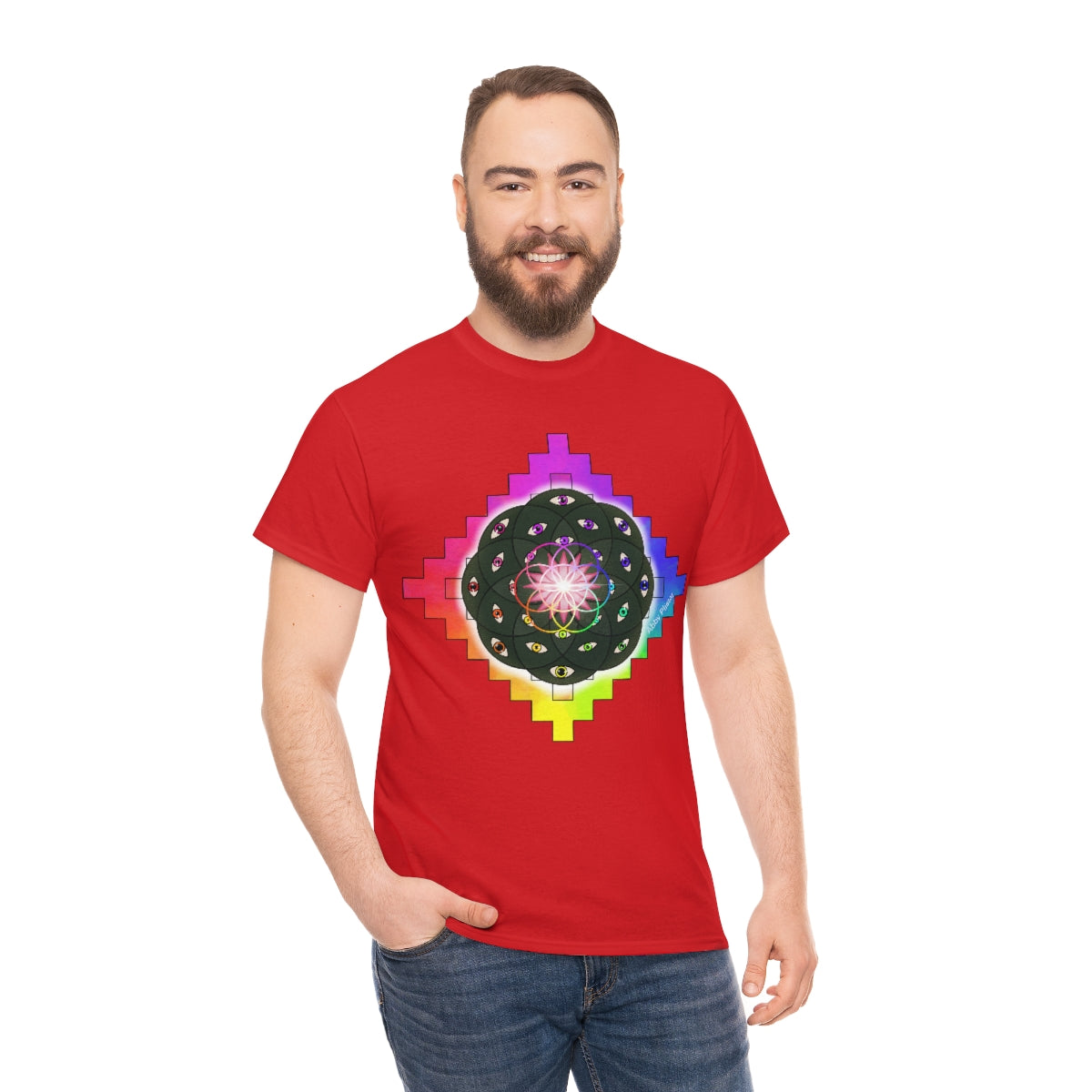 Geometric Cactus Heavy Cotton Tee