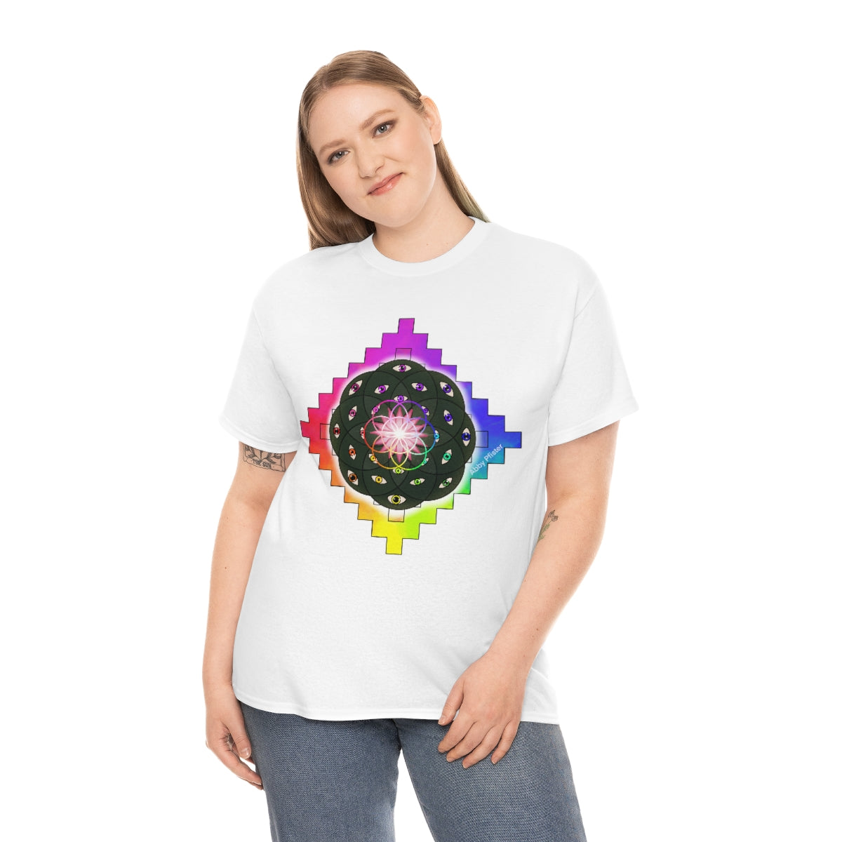 Geometric Cactus Heavy Cotton Tee