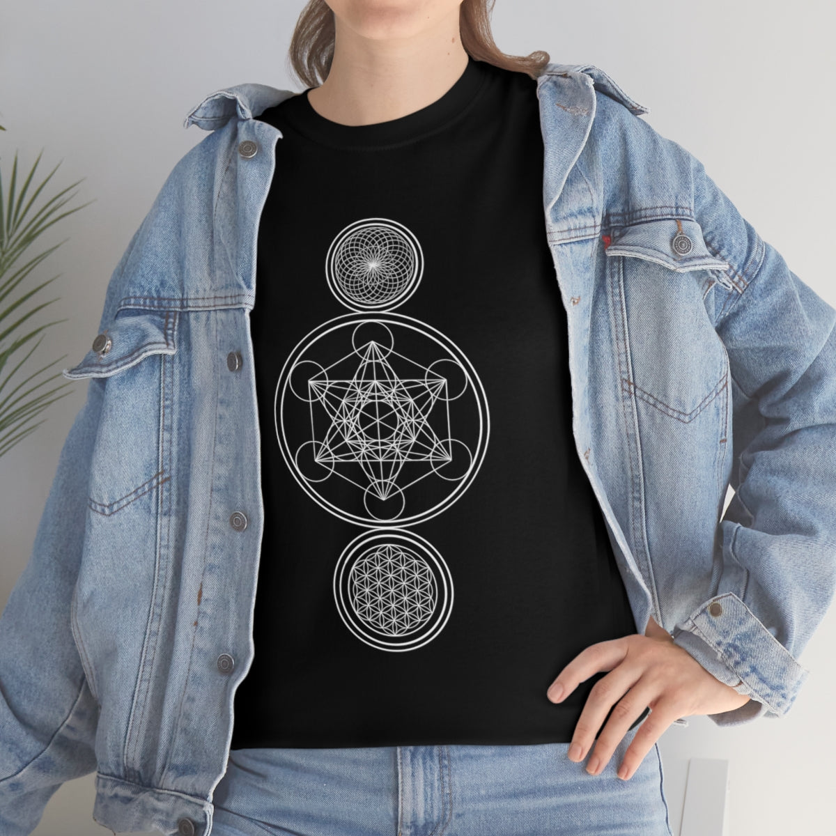 Sacred Geometry Black Cotton Shirt