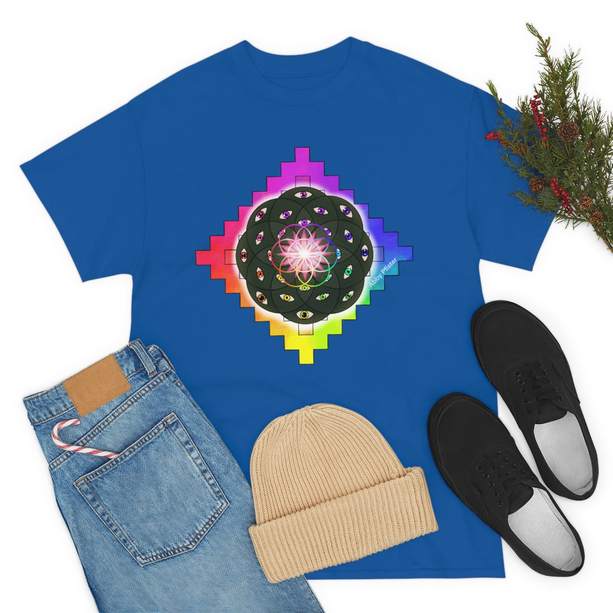 Geometric Cactus Heavy Cotton Tee