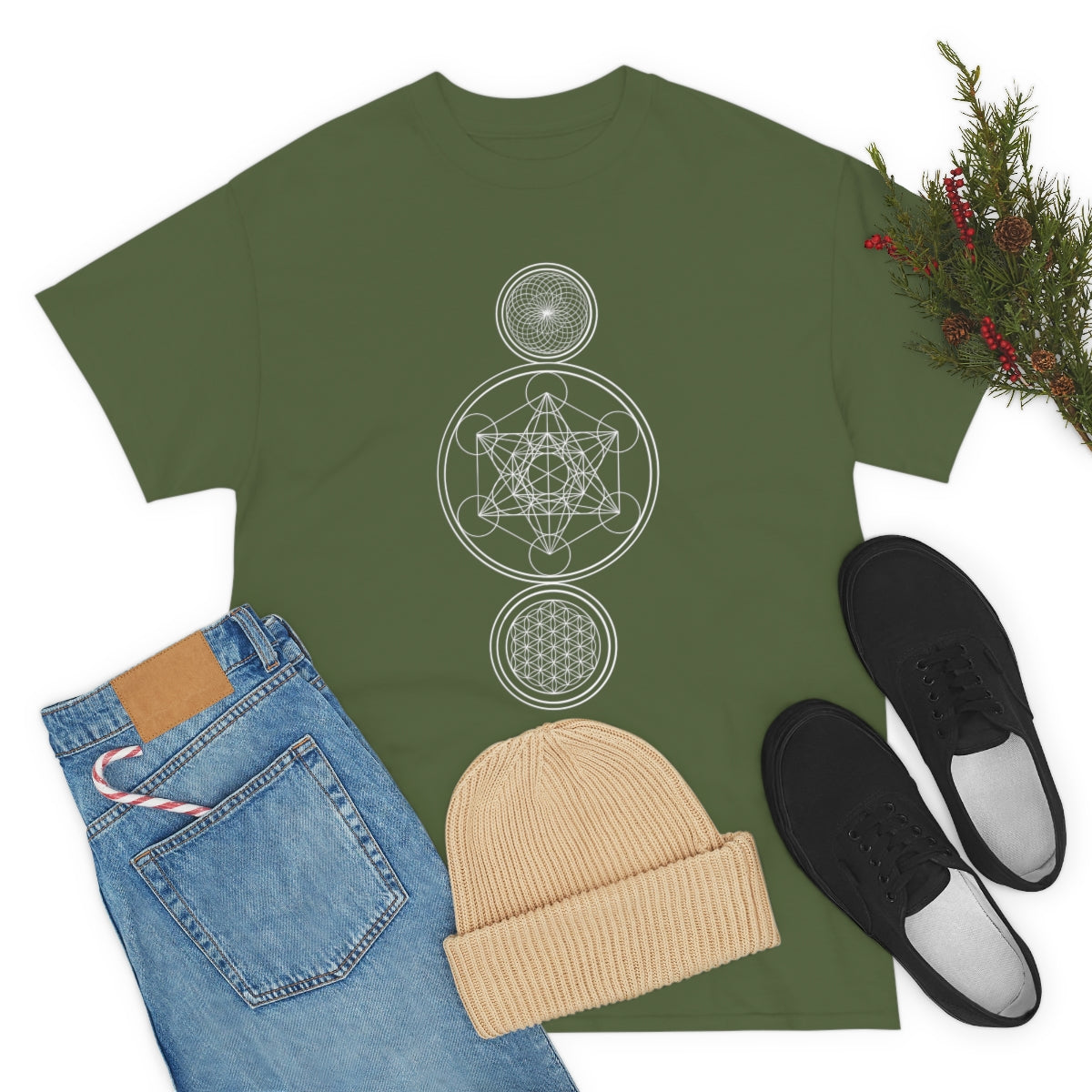 Sacred Geometry Black Cotton Shirt