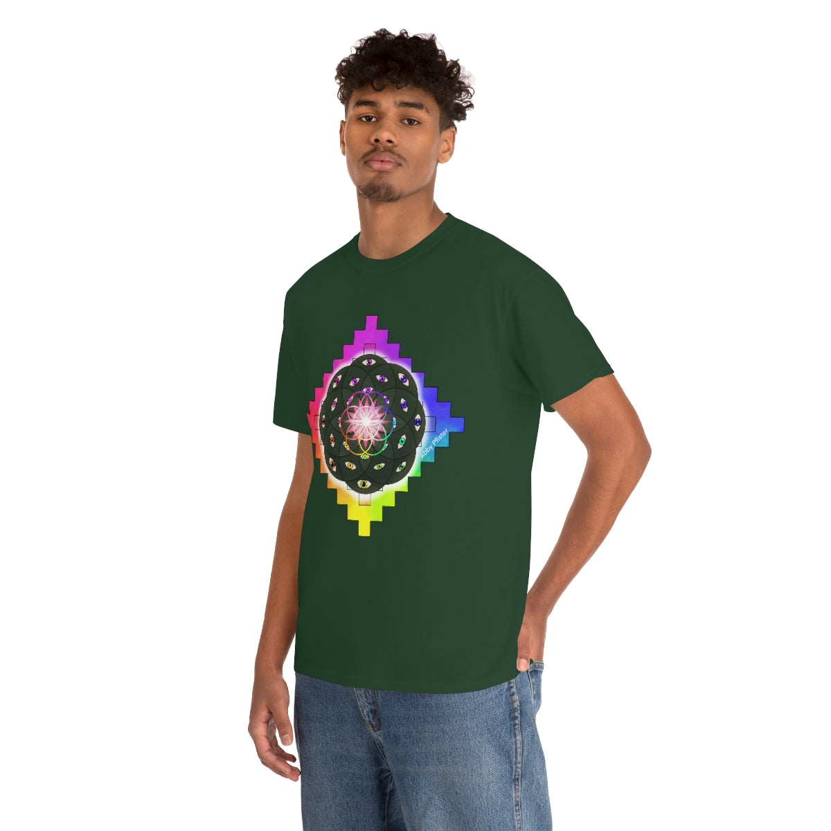 Geometric Cactus Heavy Cotton Tee