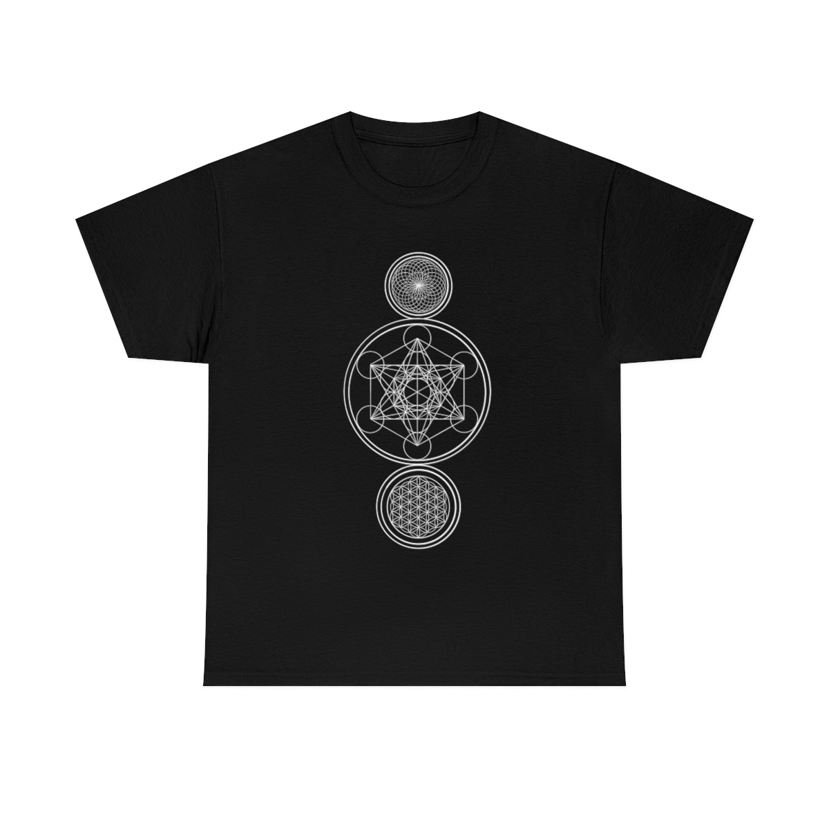 Sacred Geometry Black Cotton Shirt