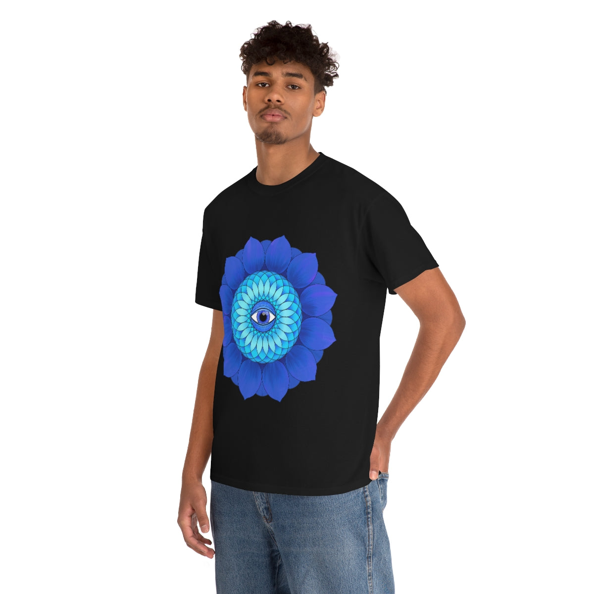 Mystic Blue Flower Cotton Shirt
