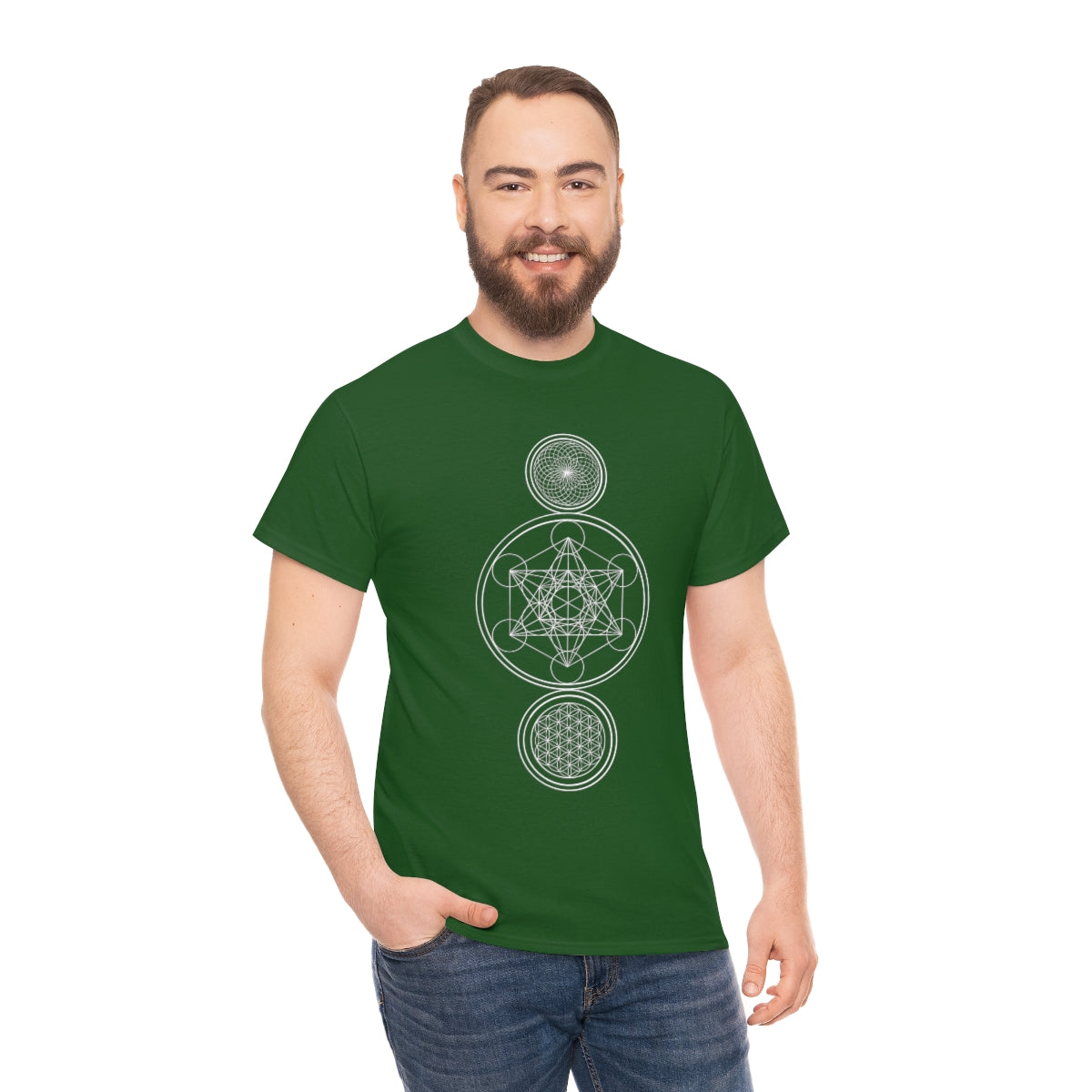 Sacred Geometry Black Cotton Shirt
