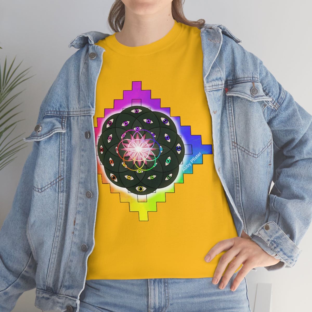 Geometric Cactus Heavy Cotton Tee