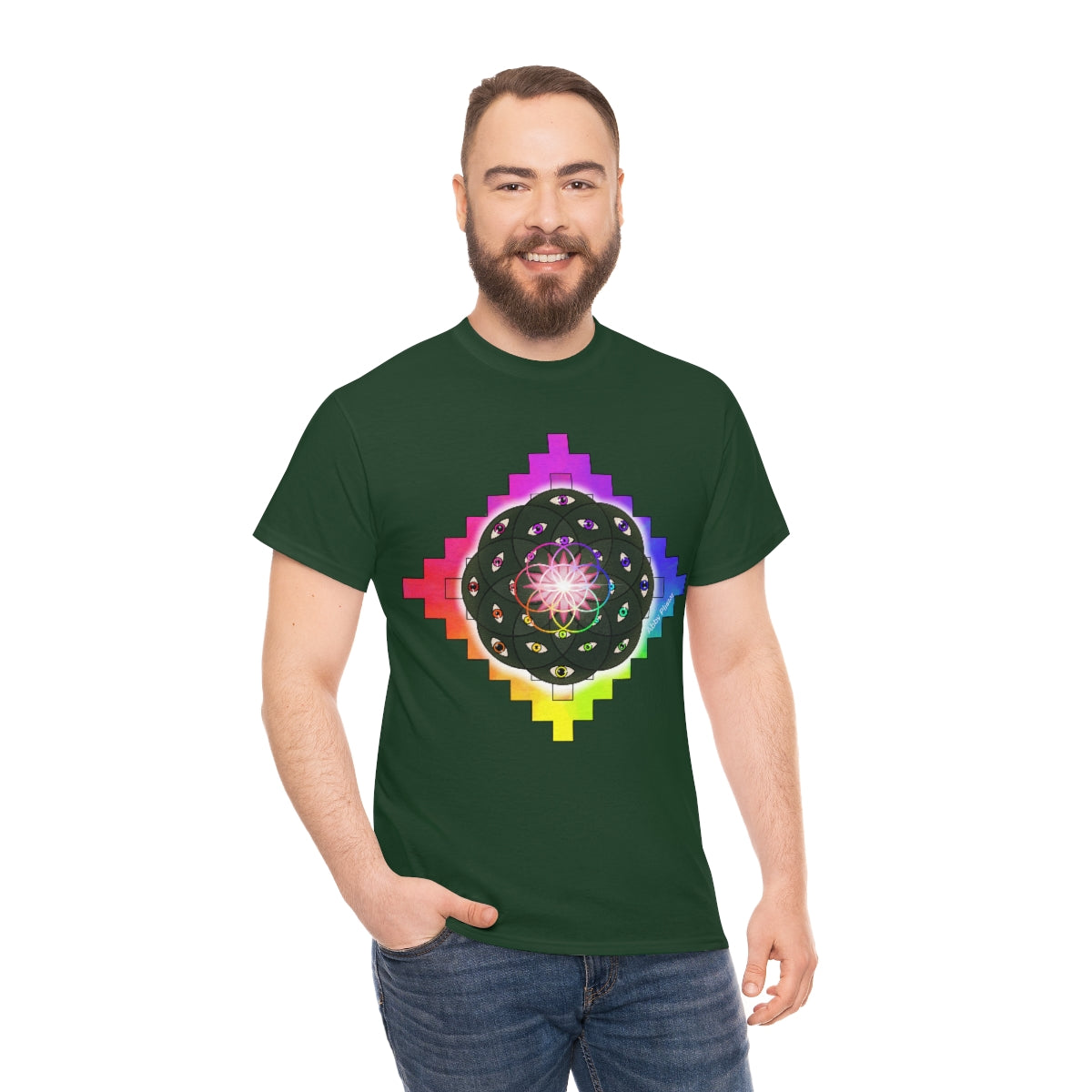 Geometric Cactus Heavy Cotton Tee