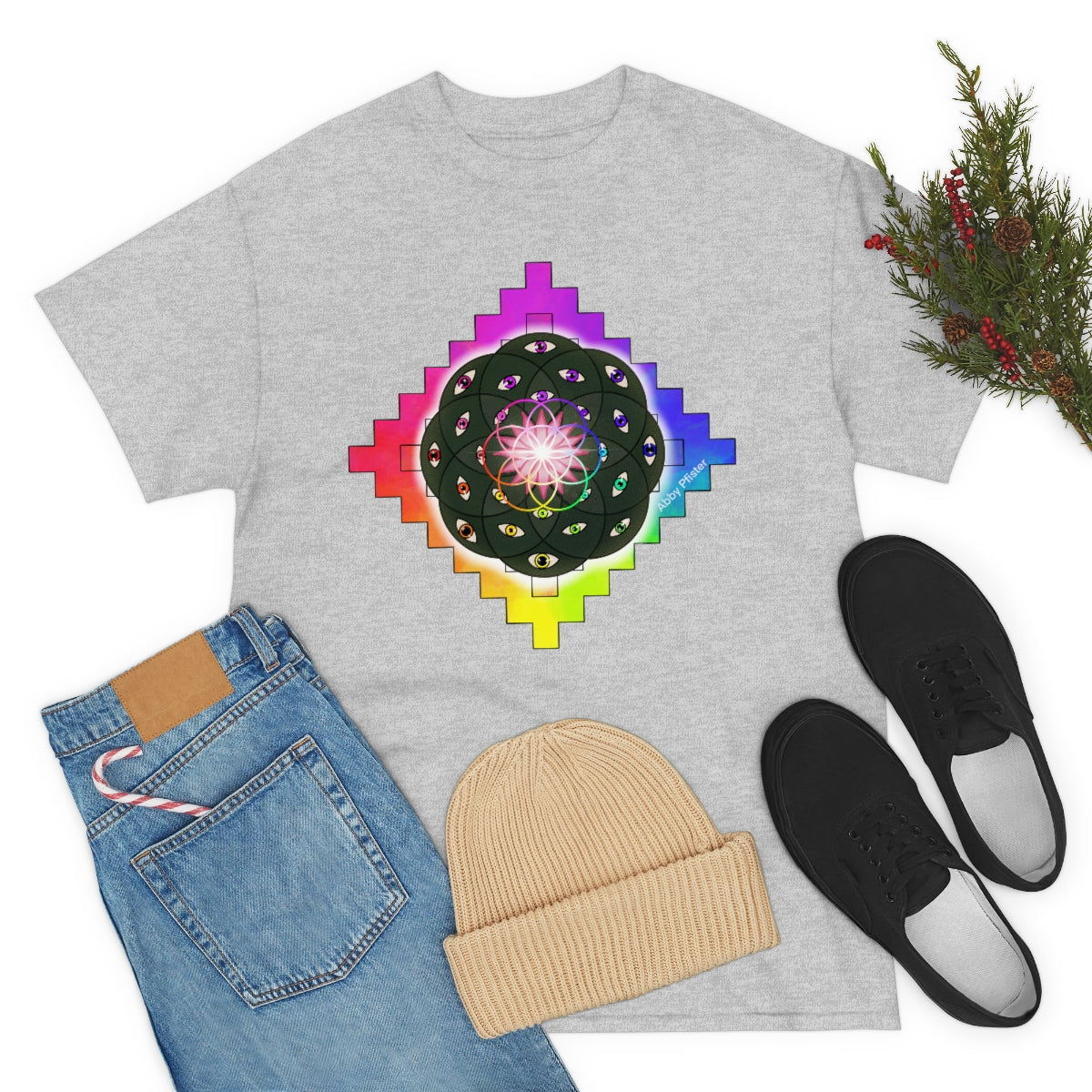 Geometric Cactus Heavy Cotton Tee