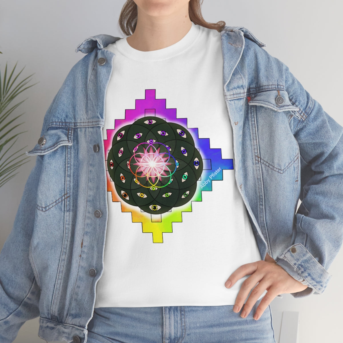 Geometric Cactus Heavy Cotton Tee