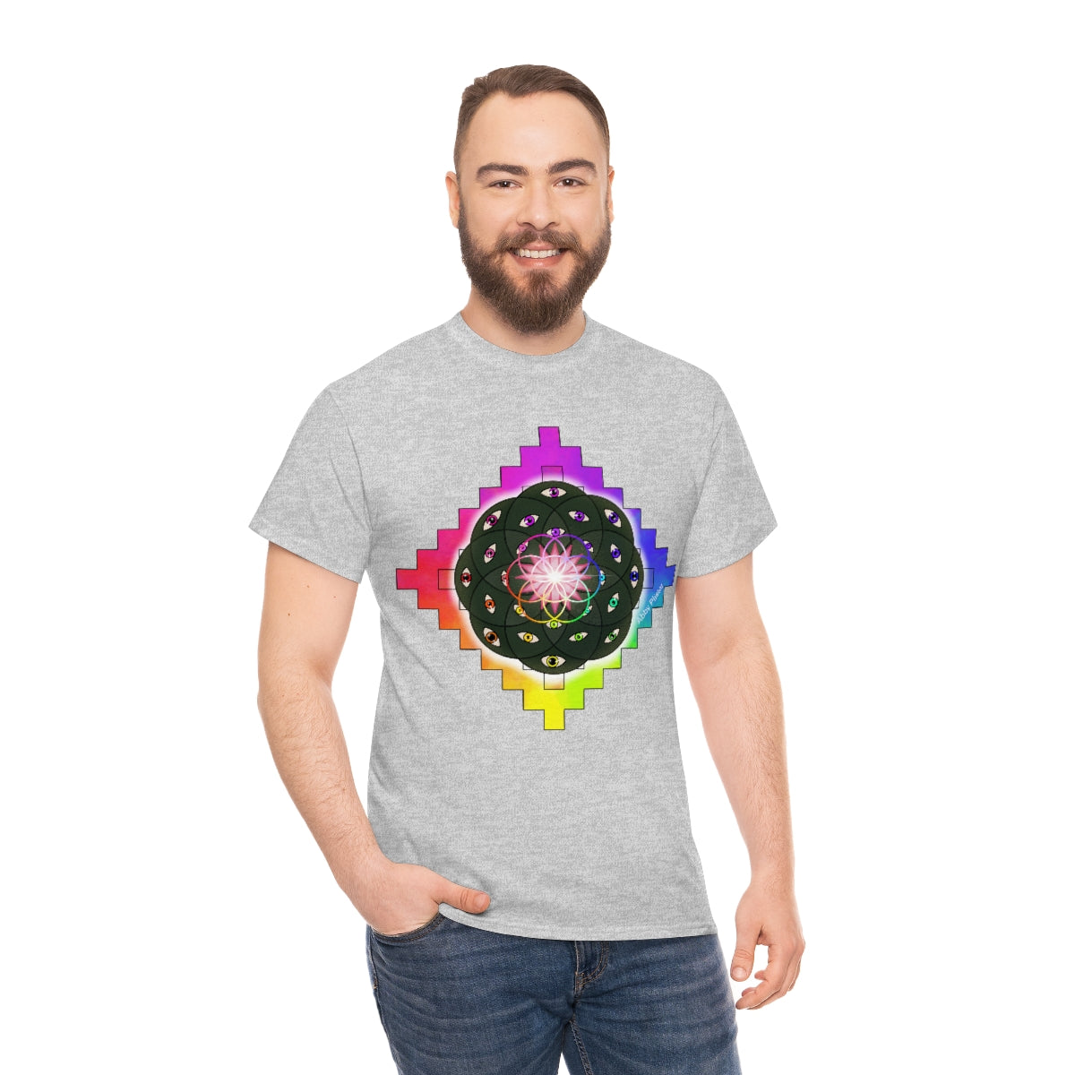 Geometric Cactus Heavy Cotton Tee