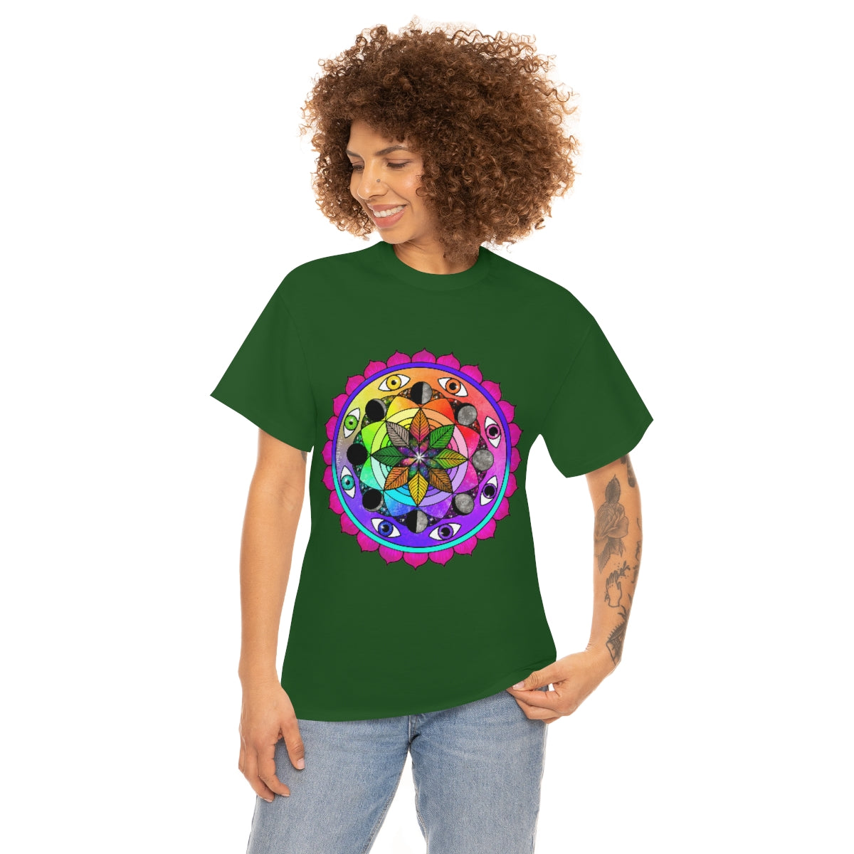 Rainbow Vision Mandala Cotton Shirt