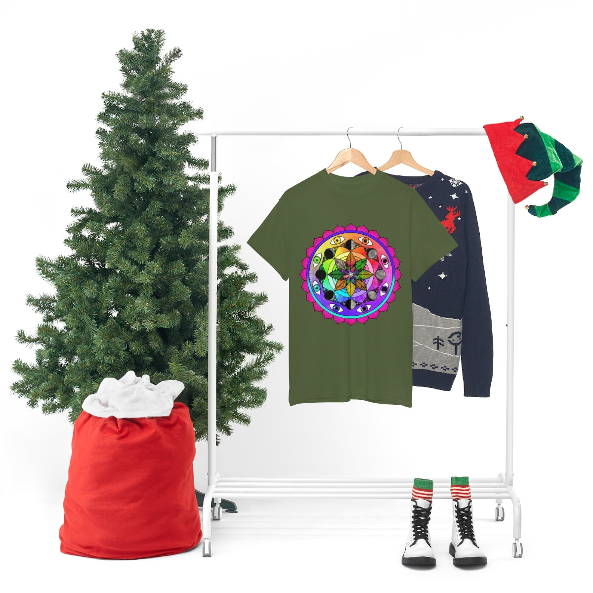 Rainbow Vision Mandala Cotton Shirt