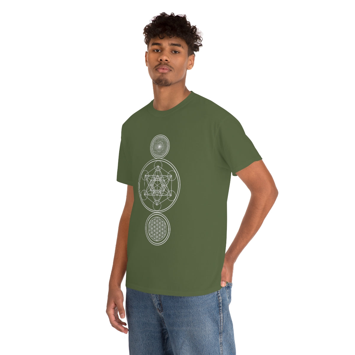 Sacred Geometry Black Cotton Shirt