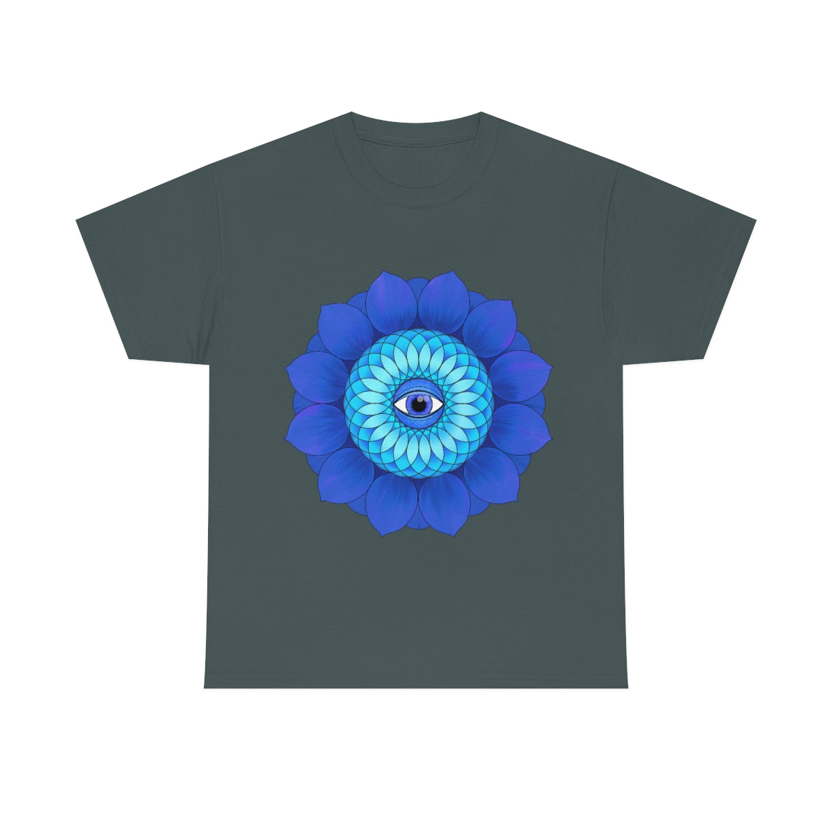 Mystic Blue Flower Cotton Shirt