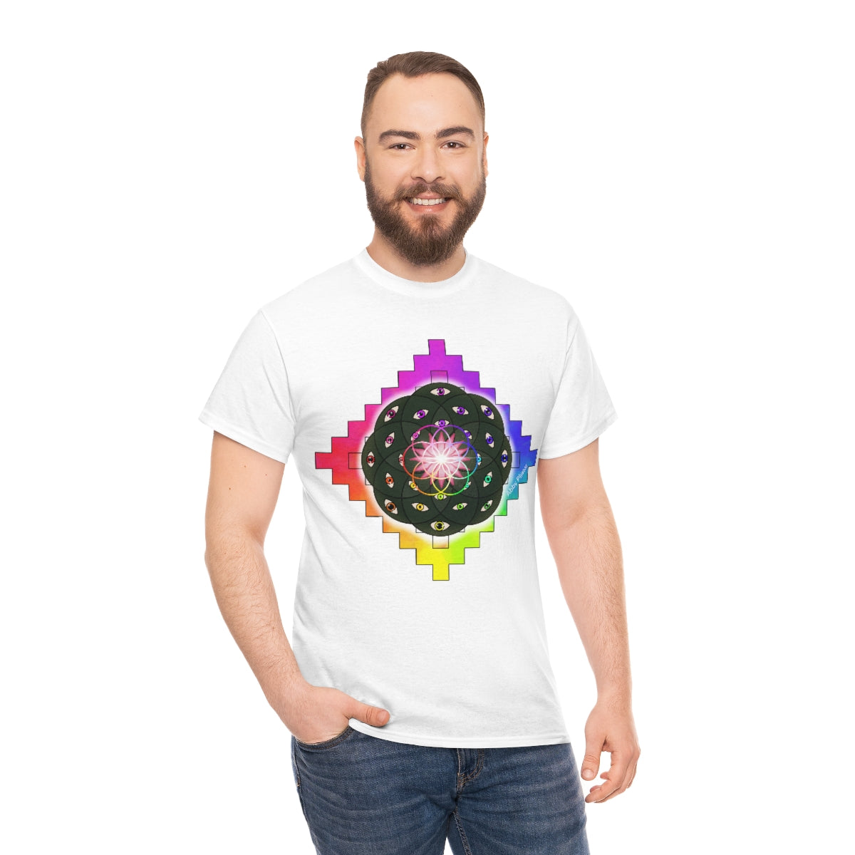 Geometric Cactus Heavy Cotton Tee