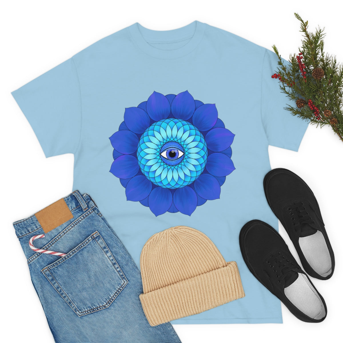 Mystic Blue Flower Cotton Shirt