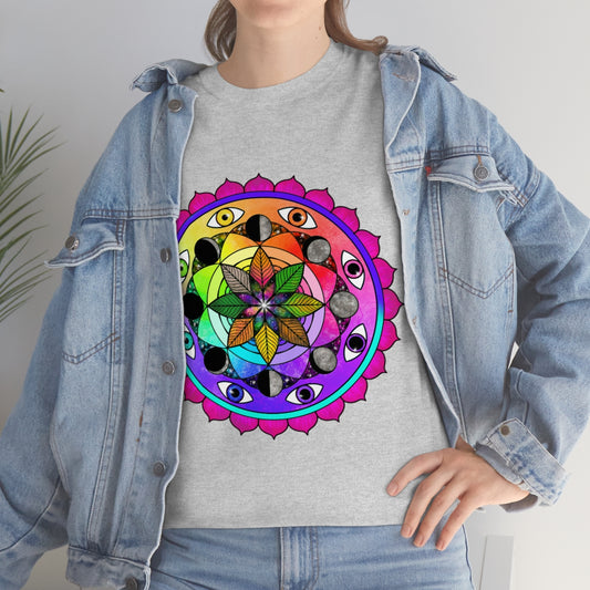 Rainbow Vision Mandala Cotton Shirt