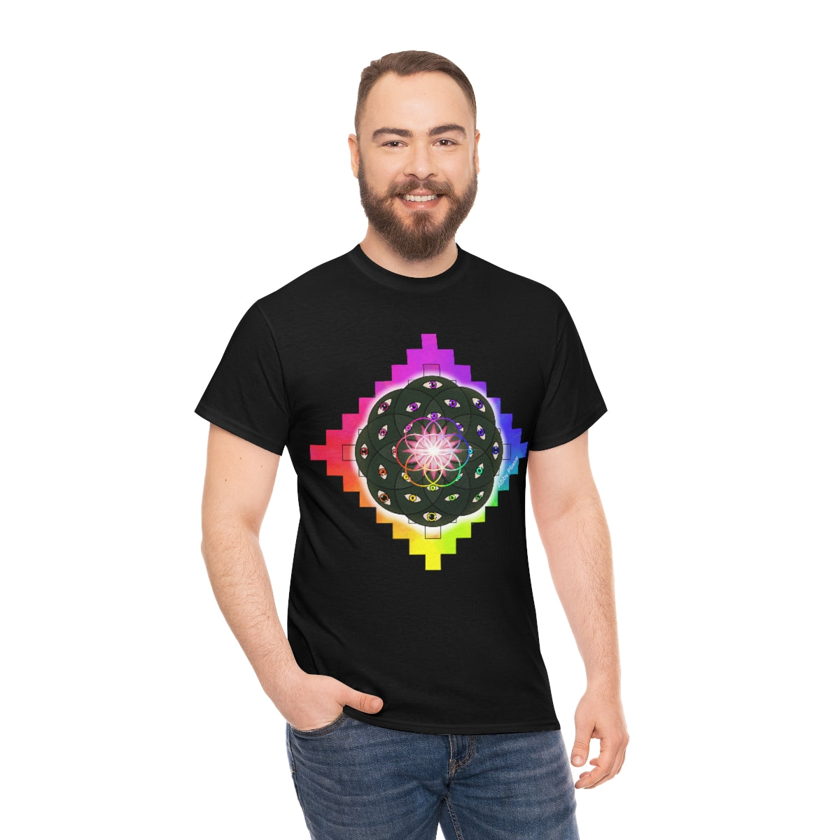 Geometric Cactus Heavy Cotton Tee