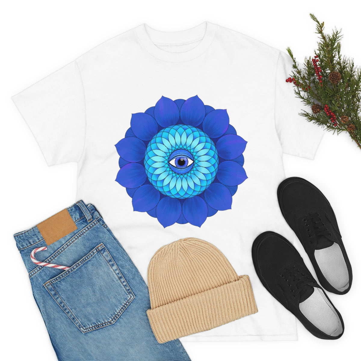 Mystic Blue Flower Cotton Shirt