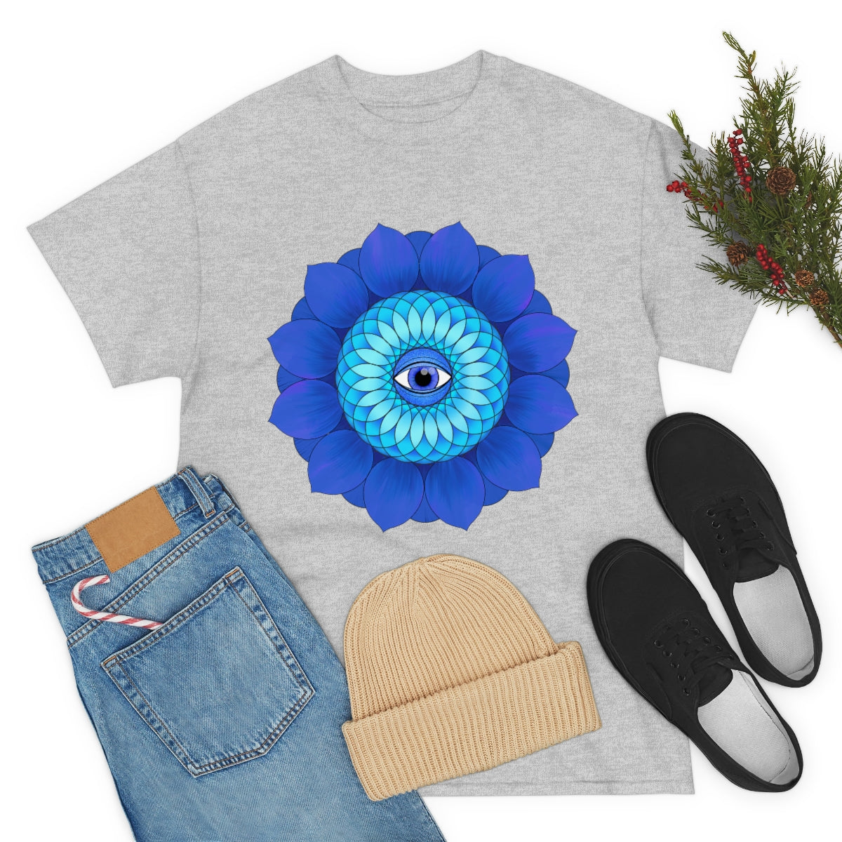Mystic Blue Flower Cotton Shirt