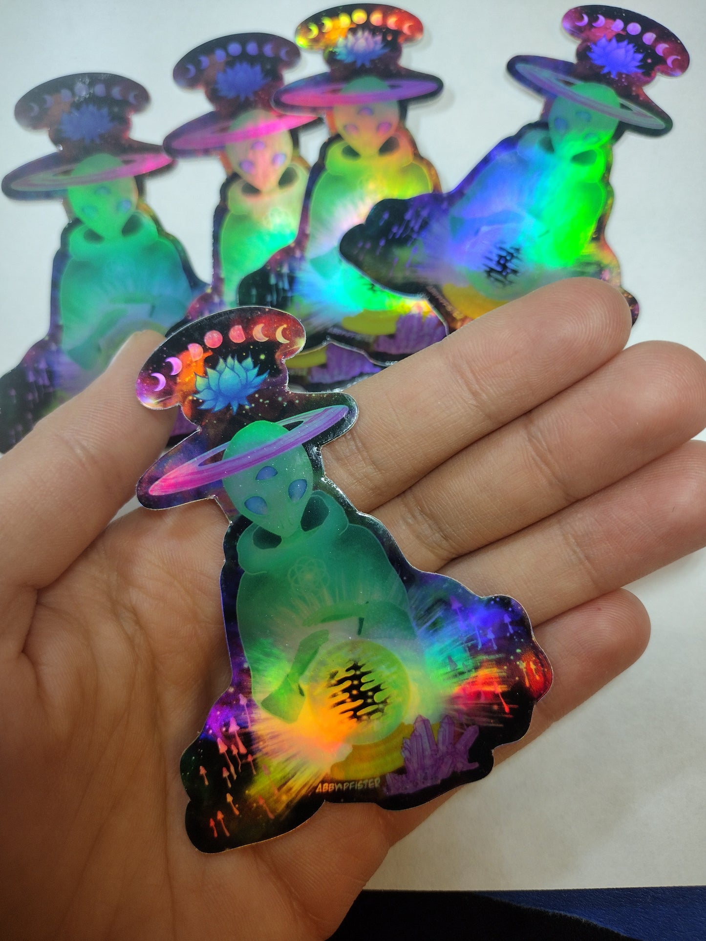 Ascended Alien Holographic Sticker