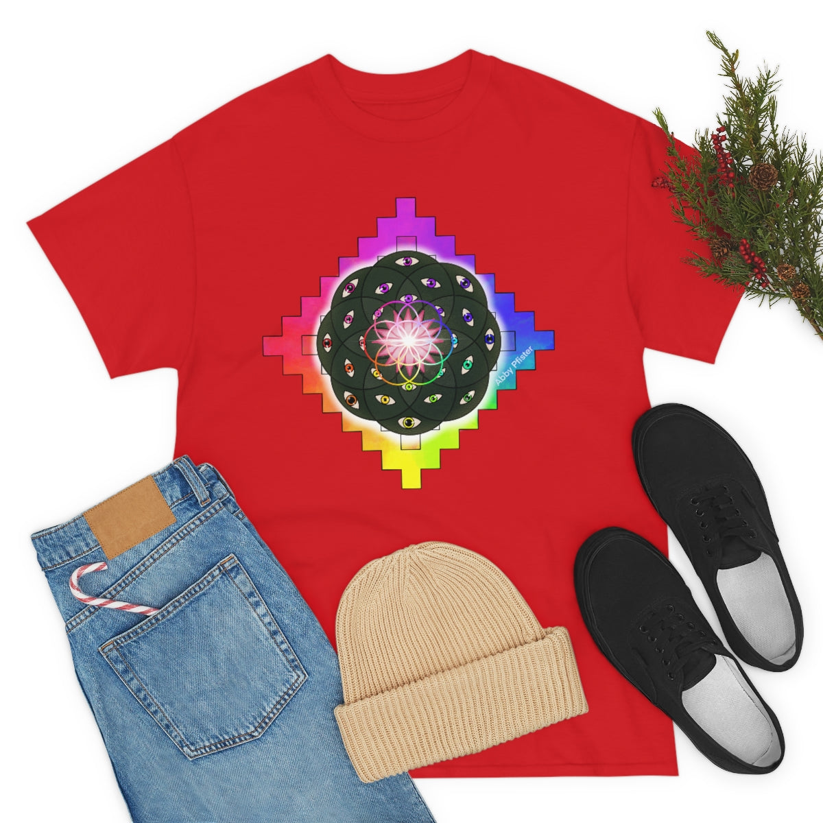 Geometric Cactus Heavy Cotton Tee