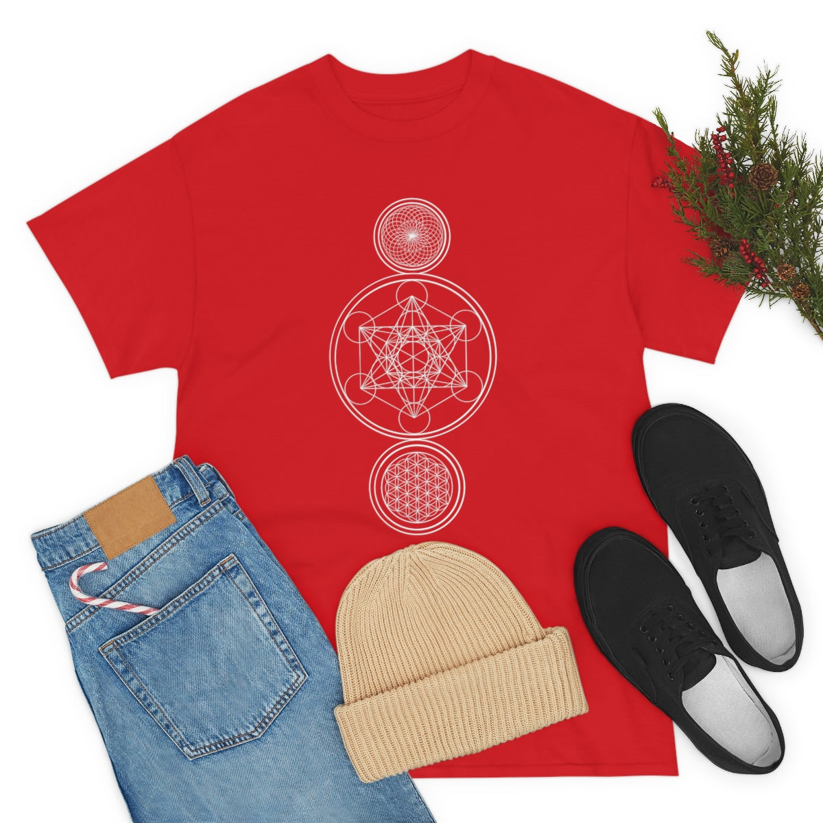 Sacred Geometry Black Cotton Shirt