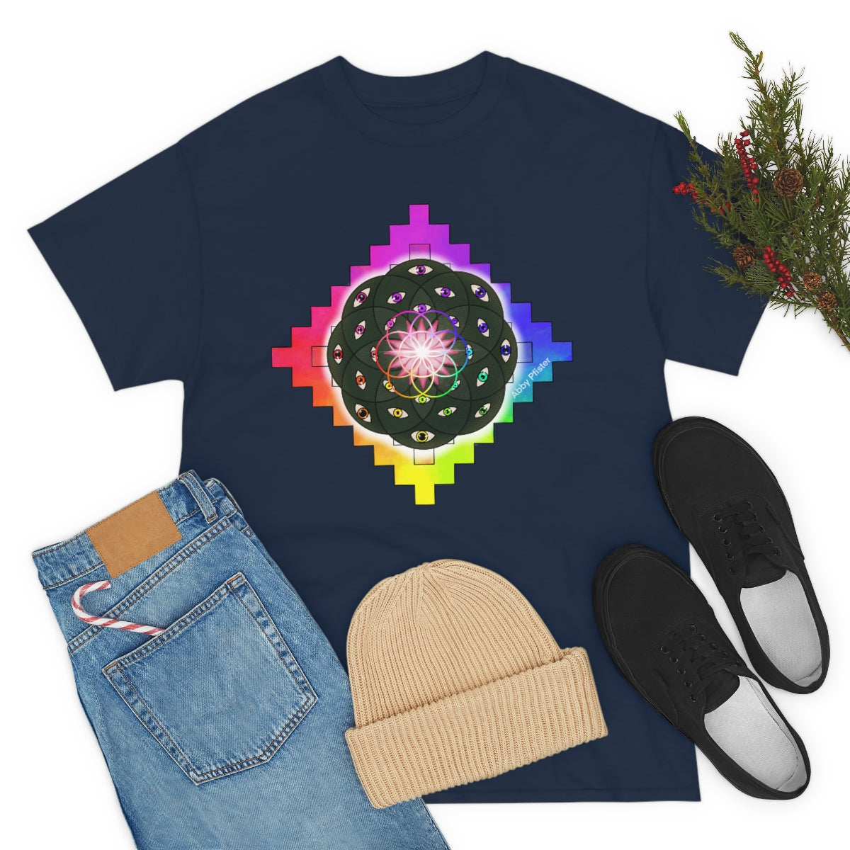 Geometric Cactus Heavy Cotton Tee