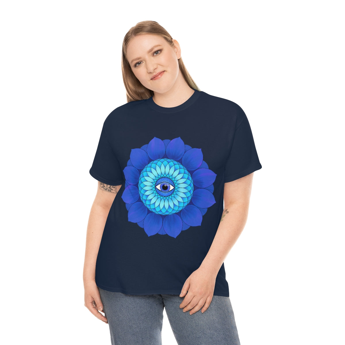 Mystic Blue Flower Cotton Shirt