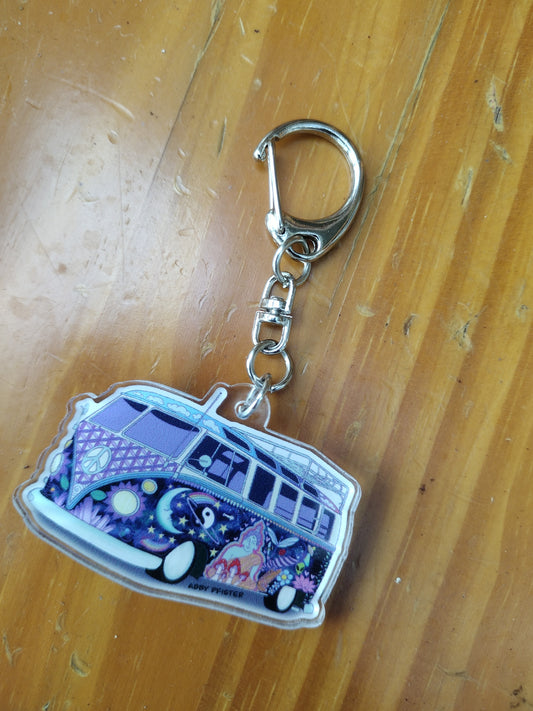 Hippie Van Key Chain
