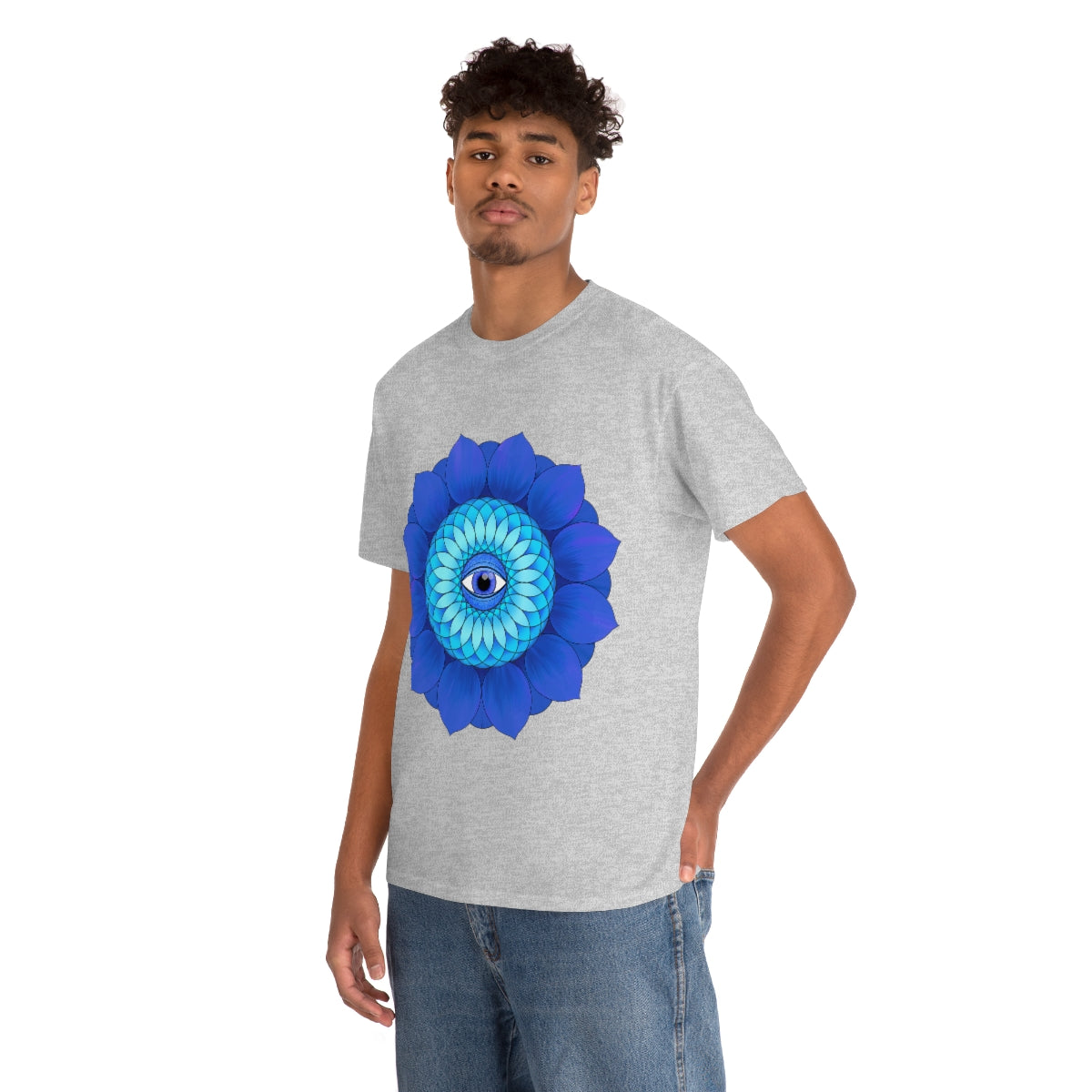 Mystic Blue Flower Cotton Shirt