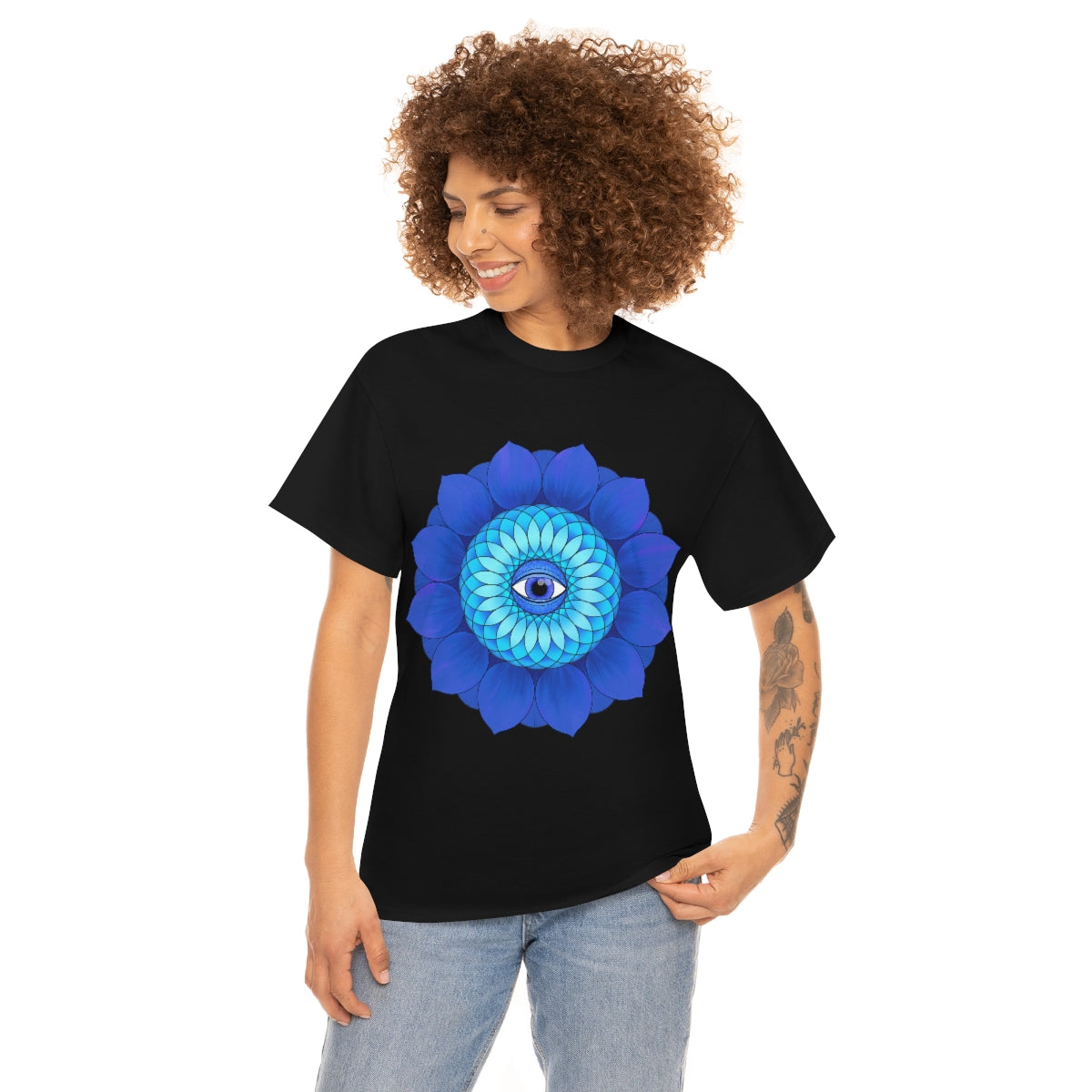 Mystic Blue Flower Cotton Shirt
