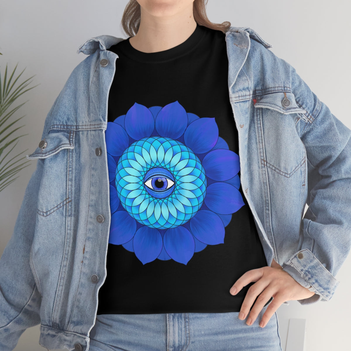 Mystic Blue Flower Cotton Shirt