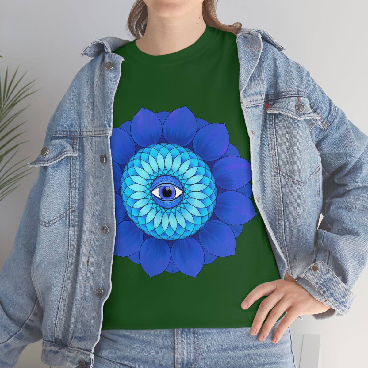 Mystic Blue Flower Cotton Shirt