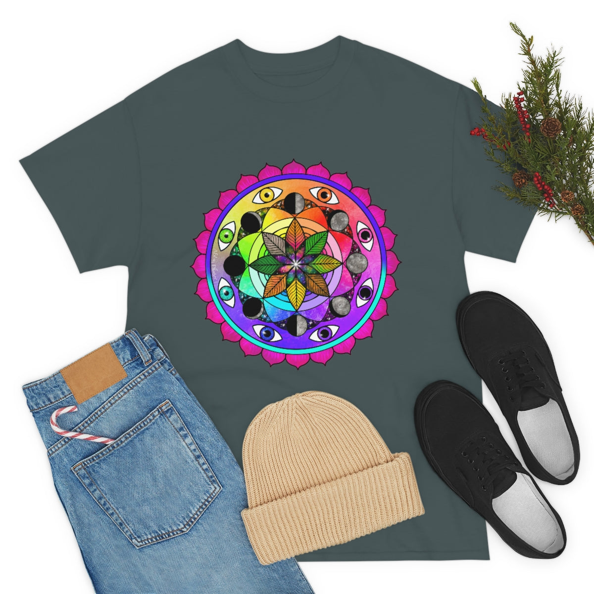 Rainbow Vision Mandala Cotton Shirt
