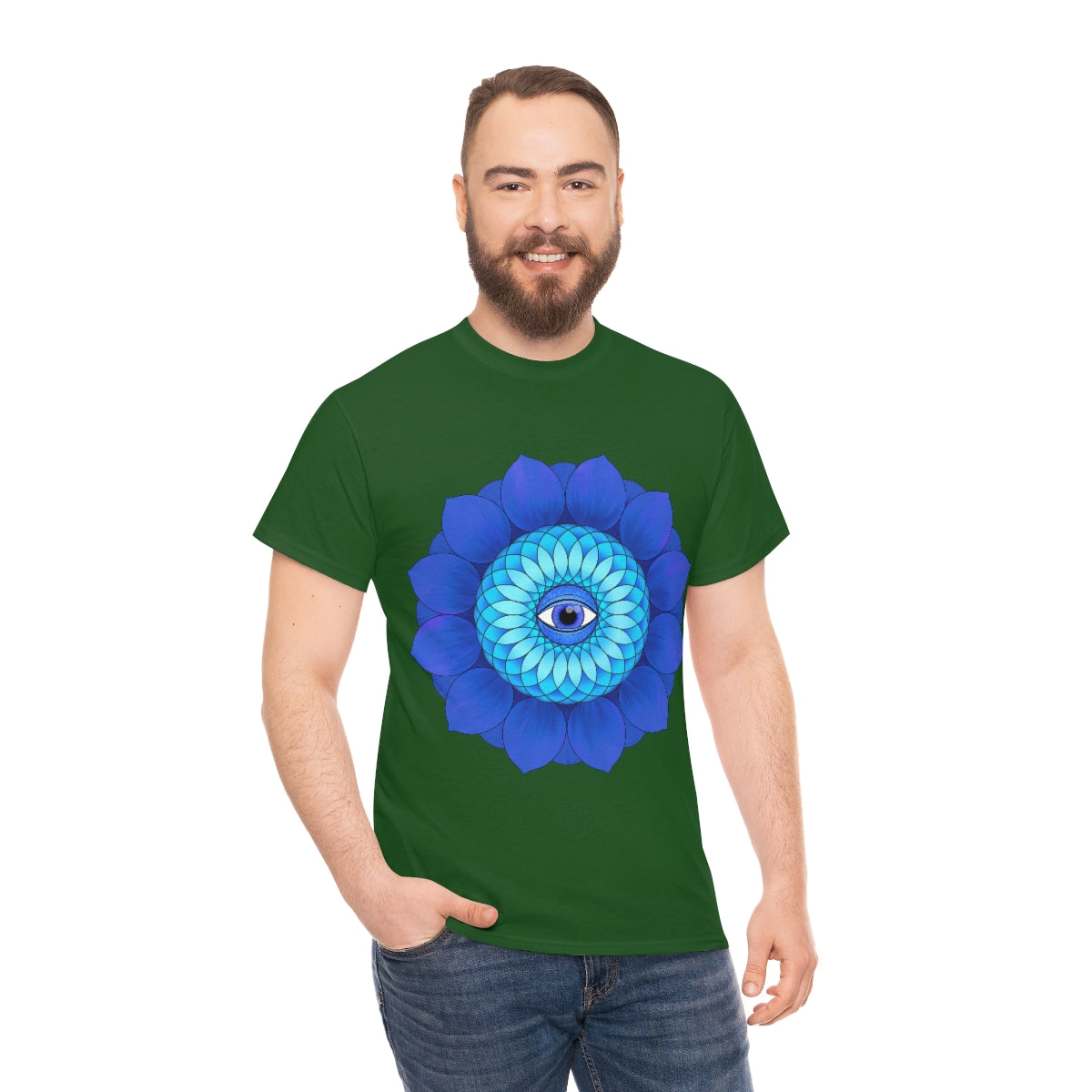 Mystic Blue Flower Cotton Shirt