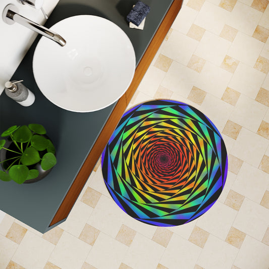Rainbow Fibonacci Spiral Mat