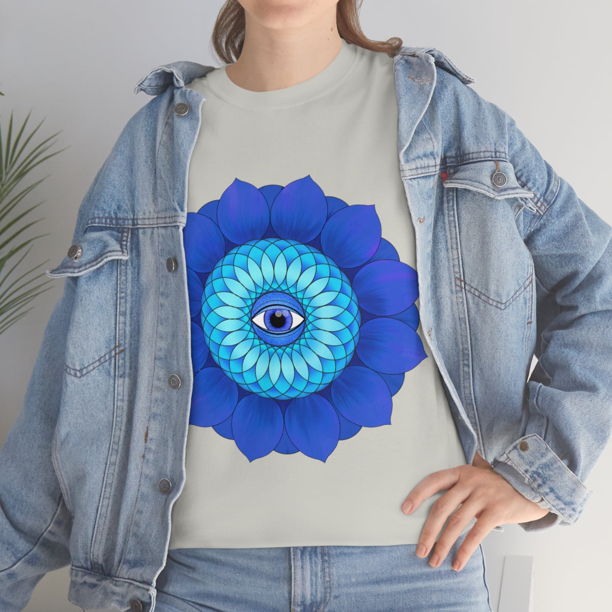 Mystic Blue Flower Cotton Shirt