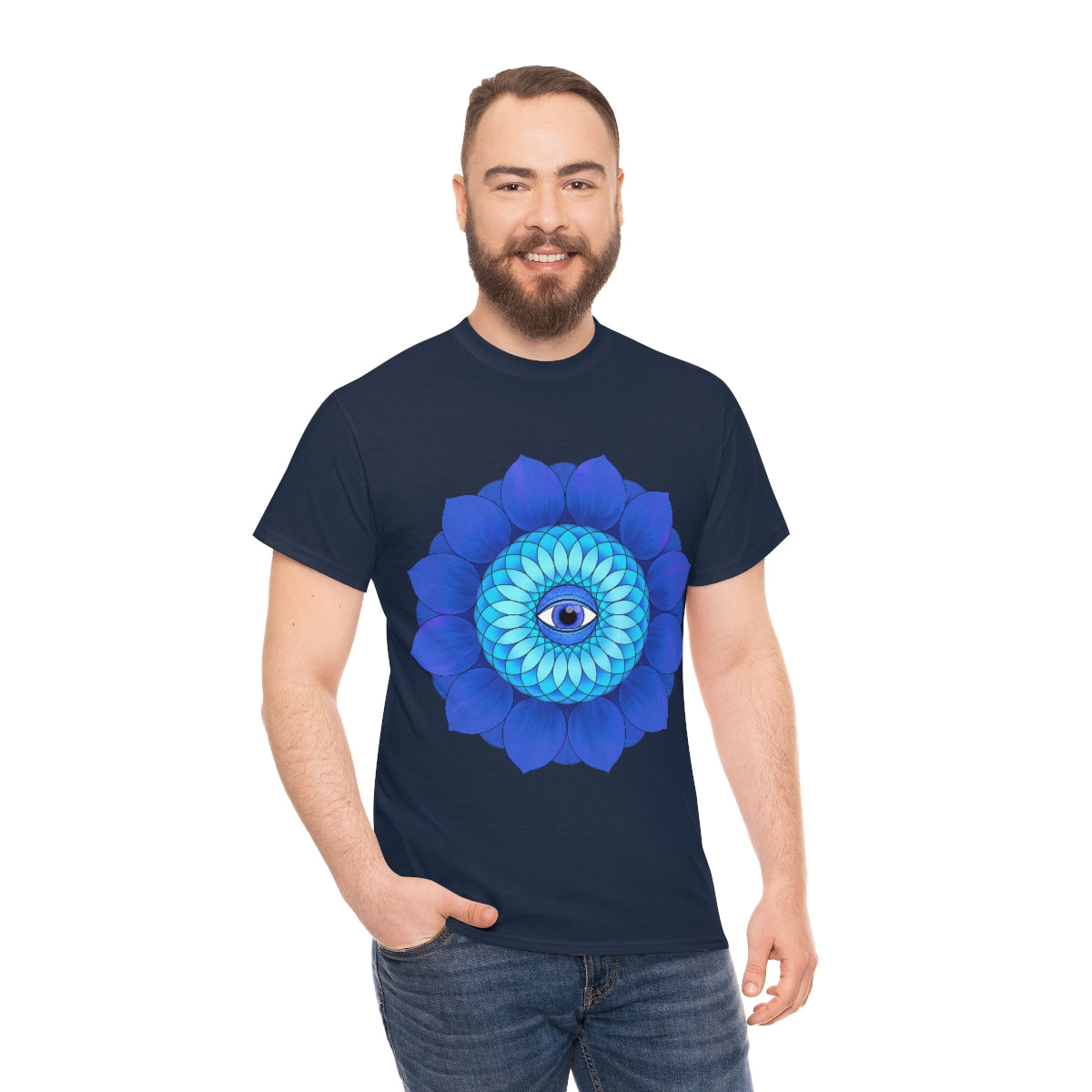 Mystic Blue Flower Cotton Shirt
