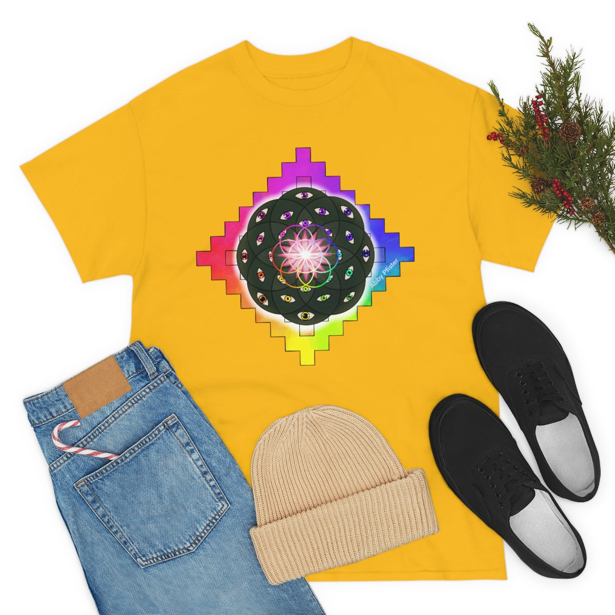 Geometric Cactus Heavy Cotton Tee