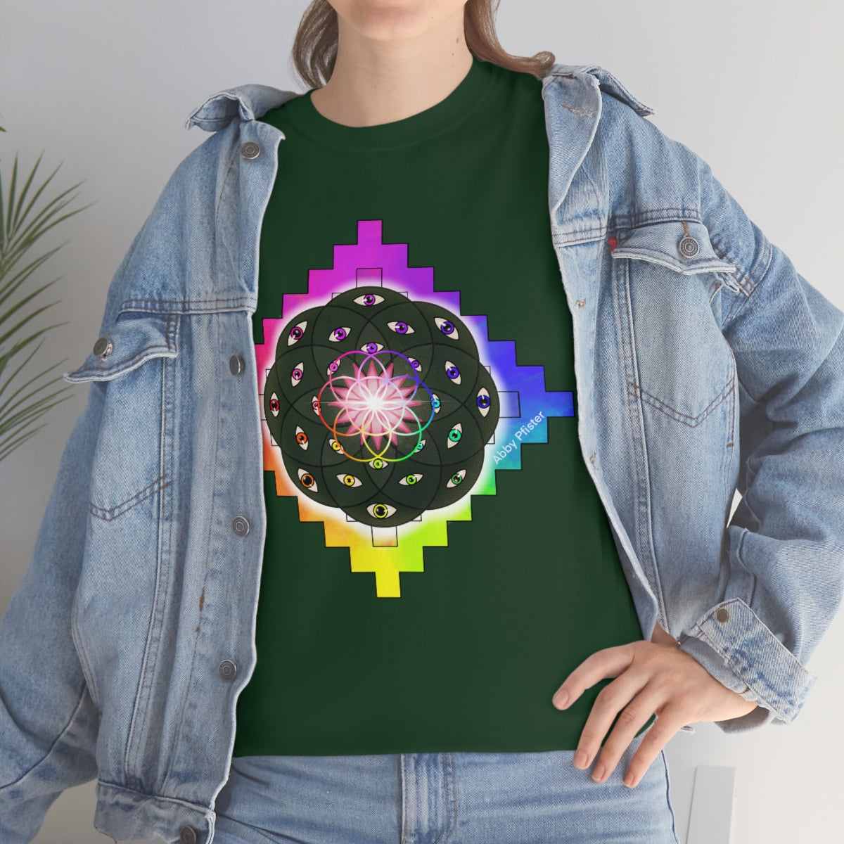 Geometric Cactus Heavy Cotton Tee