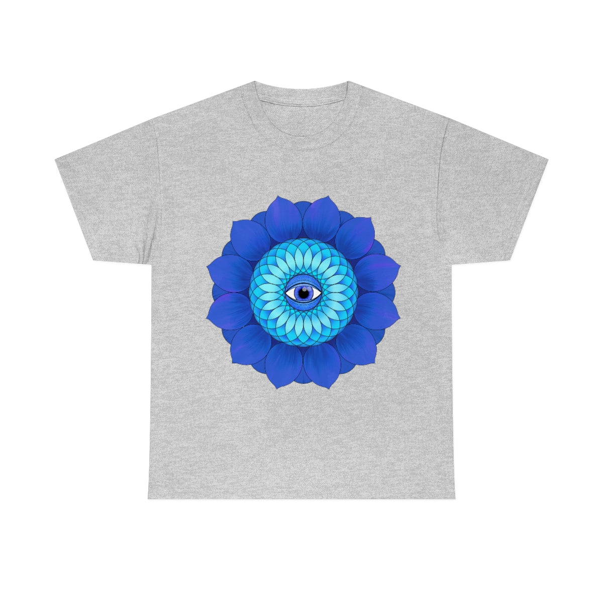 Mystic Blue Flower Cotton Shirt