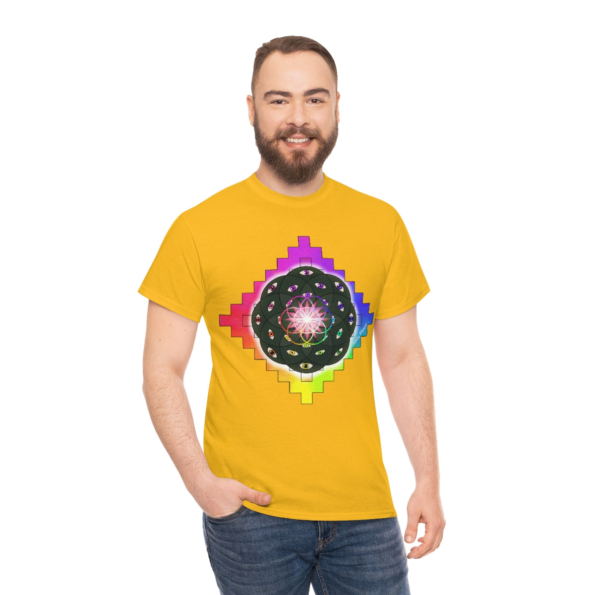 Geometric Cactus Heavy Cotton Tee