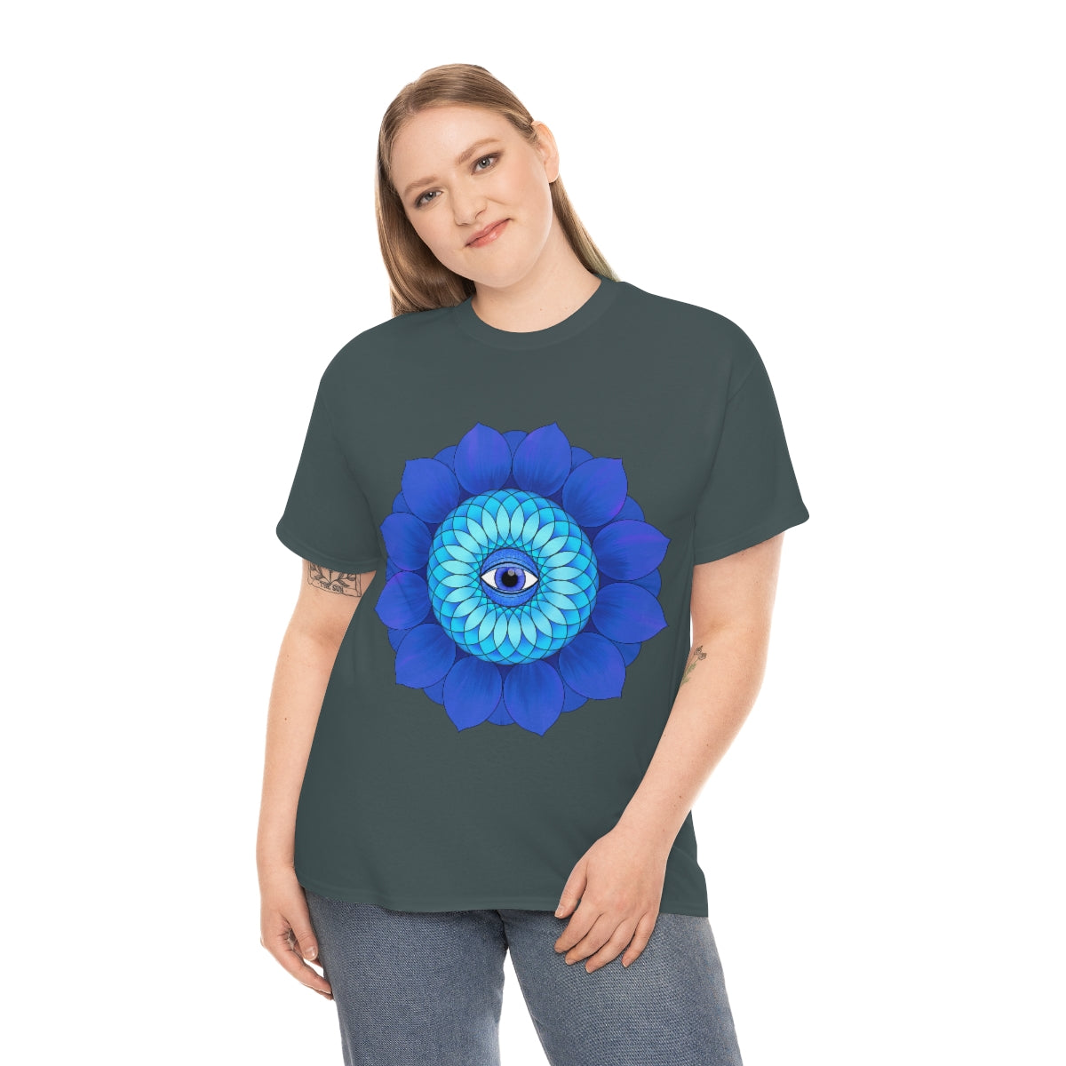 Mystic Blue Flower Cotton Shirt