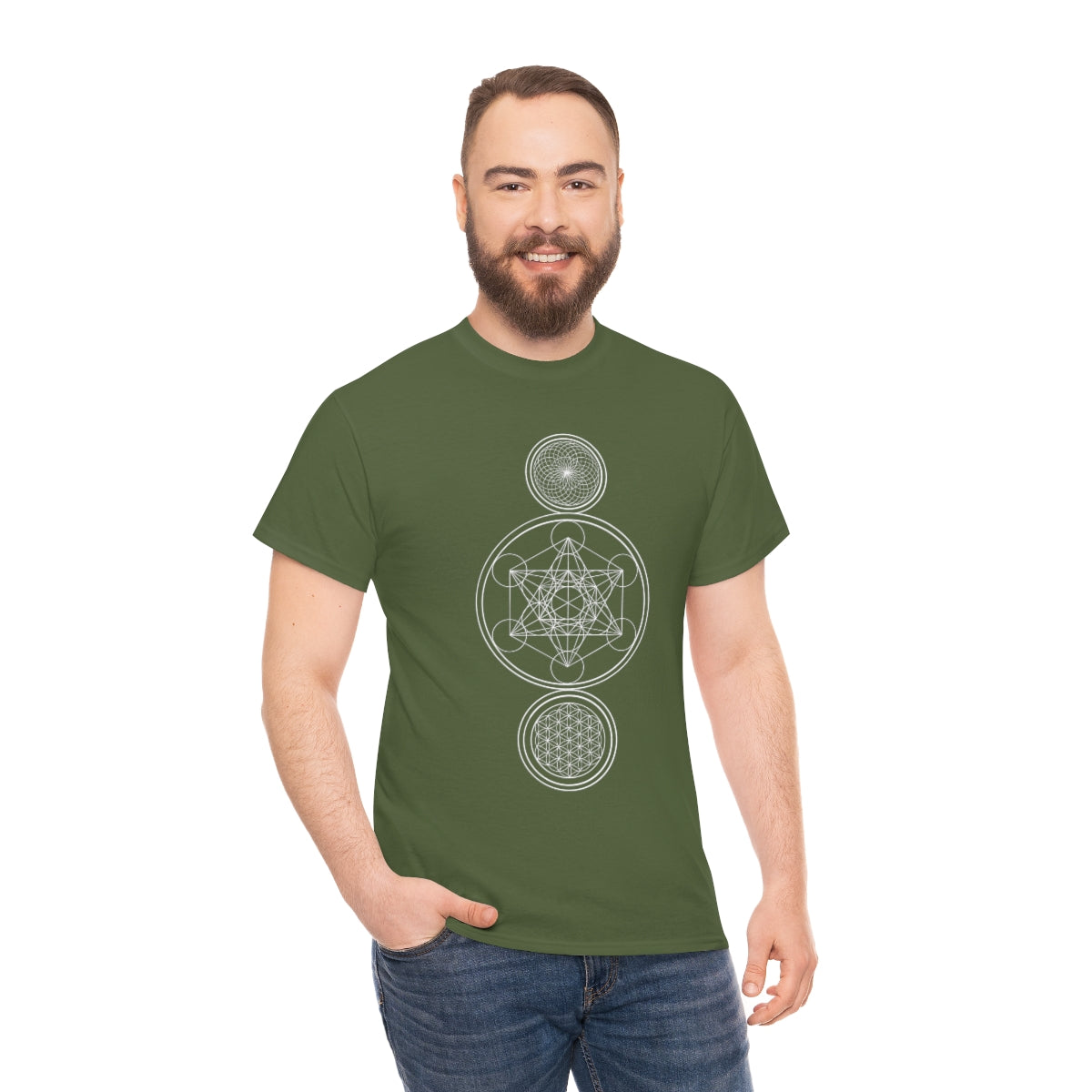 Sacred Geometry Black Cotton Shirt